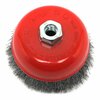 Forney Cup Brush, Crimped, 5 in x .014 in x 5/8 in-11 Arbor 72754
